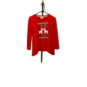 Holiday Red tunic girls 10/12 reindeer winter holiday Cat and Jack
